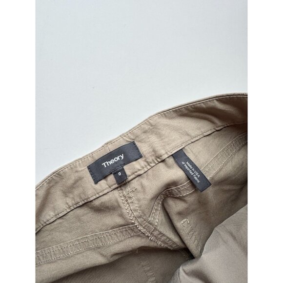 THEORY Avla Olive Green Stretch Cotton Twill Cropped New Chino Pants, Size 0 - Picture 11 of 14